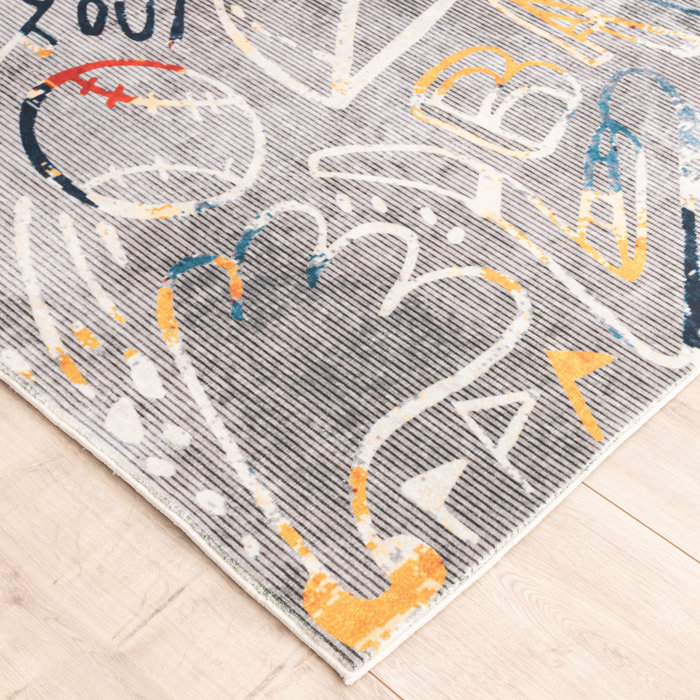 Katie Merz Sportsglyphs Gray Tones Baseball Area Rug Wayfair